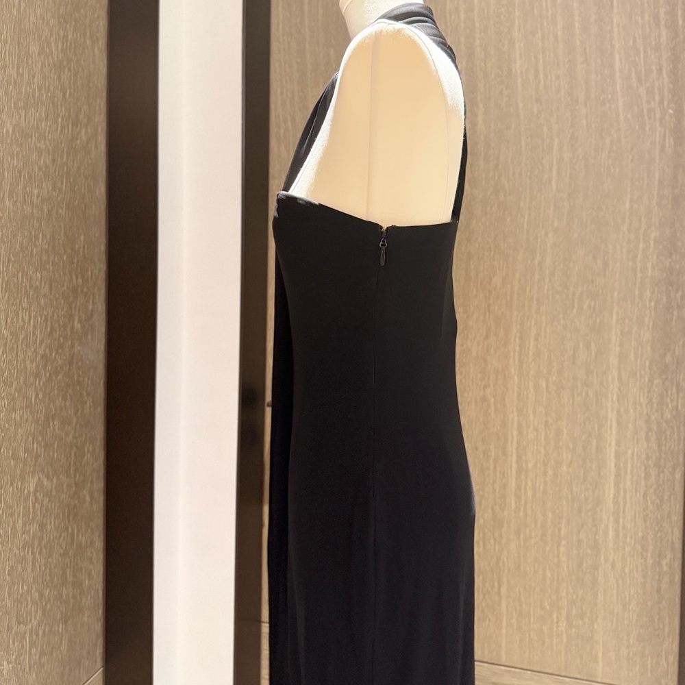 cult gaia One-Shoulder Black Evening Gown with Draped Cape - Picture 9 of 16